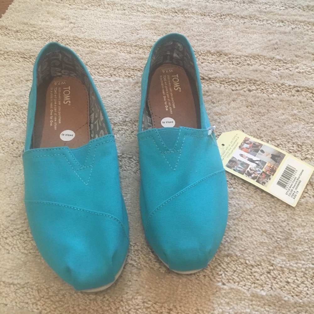 Toms Peacock Blue Alpargata Shoes
